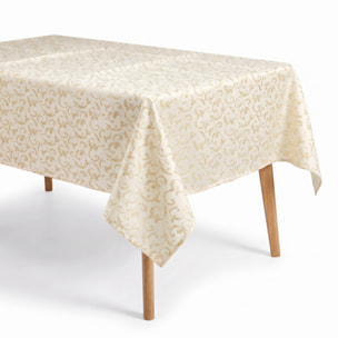 Tovaglia jacquard lurex in poliestere - PANNA/ORO