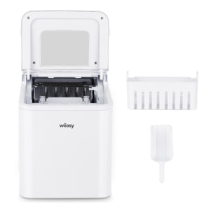 WEASY IGLOO8 - Máquina Para Hacer Hielo, Blanca, Control Electronico, Tapa Transparente, Ciclo Produccion 9min, 120W.