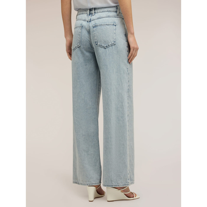 Motivi - Jeans palazzo con cristales - Light - blue