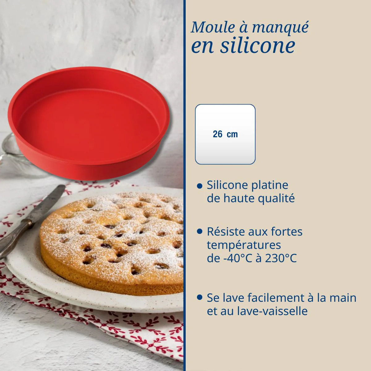 Deux moules à manqué en silicone de 26 cm Dr. Oetker Flexxibel Love