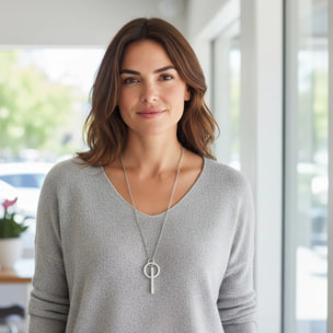 Collar largo en plata colgante "Pit"