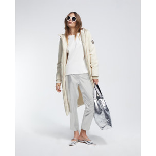 Pantaloni effetto pelle argento