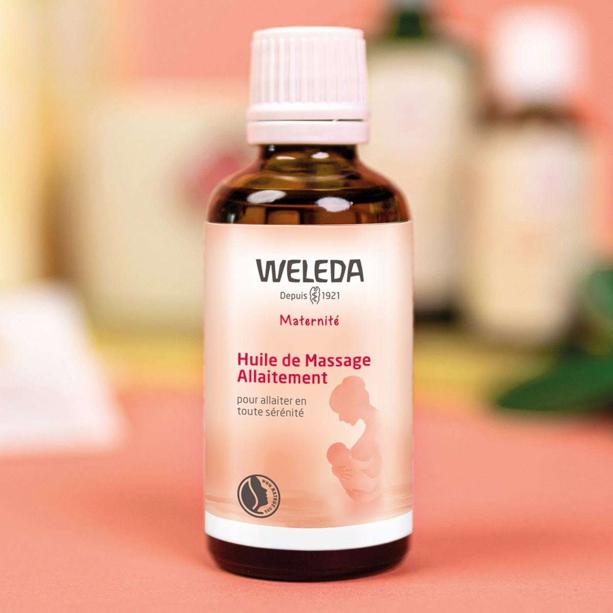 WELEDA - Duo Huile de Massage Allaitement- Pour allaiter en toute sérénité - Vegan*-  Certifié Natrue** -  Flacon 50 ml  x 2