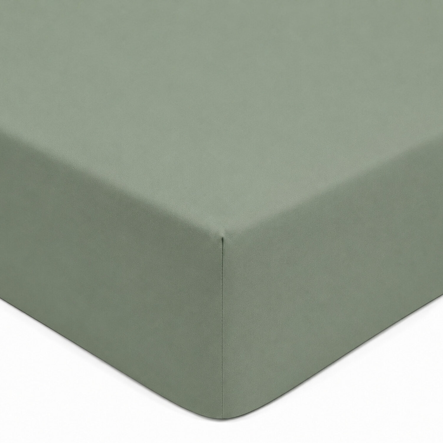 Drap housse percale de coton -bonnet 30cm-uni sauge