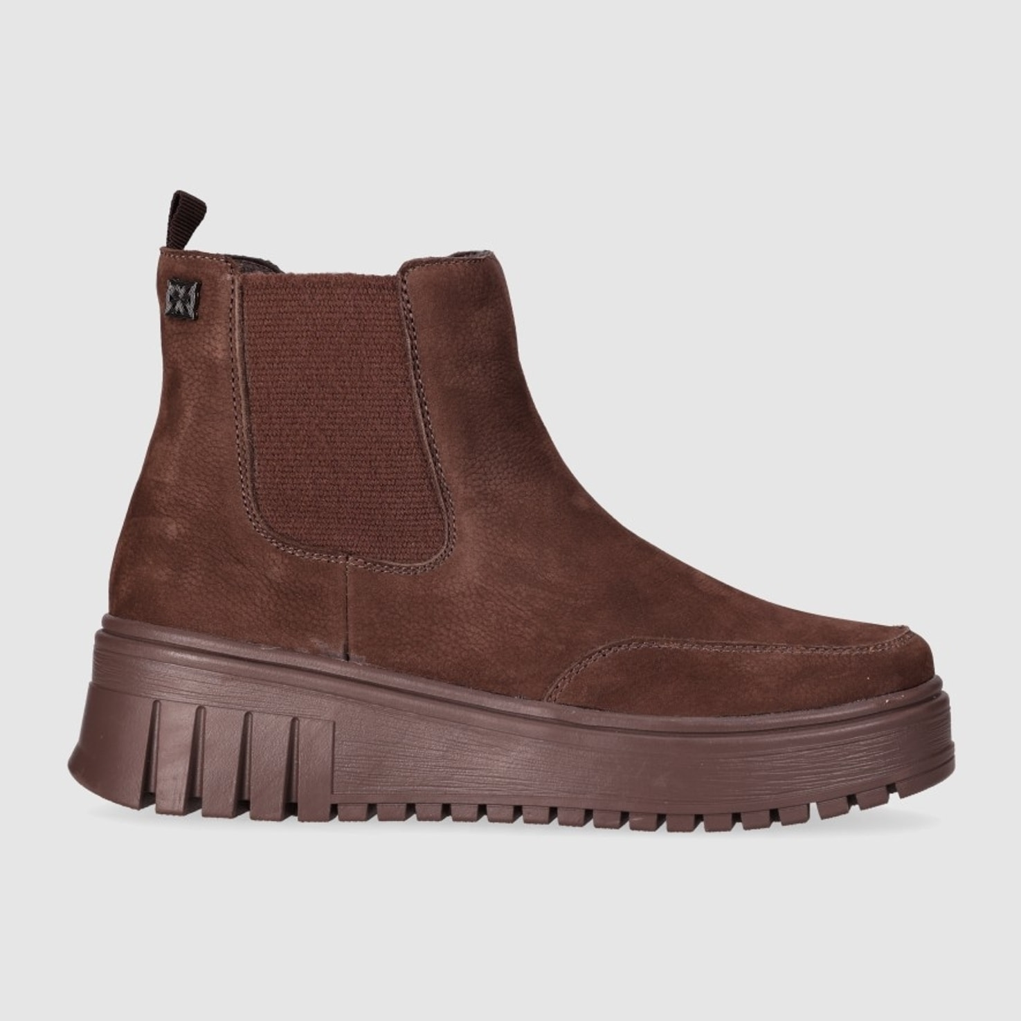 Botines de Serraje - Marron - Tacón: Bajo