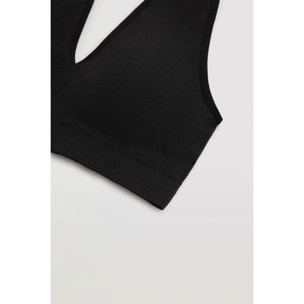 Reggiseno bralette imbottito nero senza ferretto