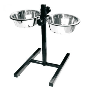 Alzata per ciotole cane - Solid Dinner Set Nero - Croci