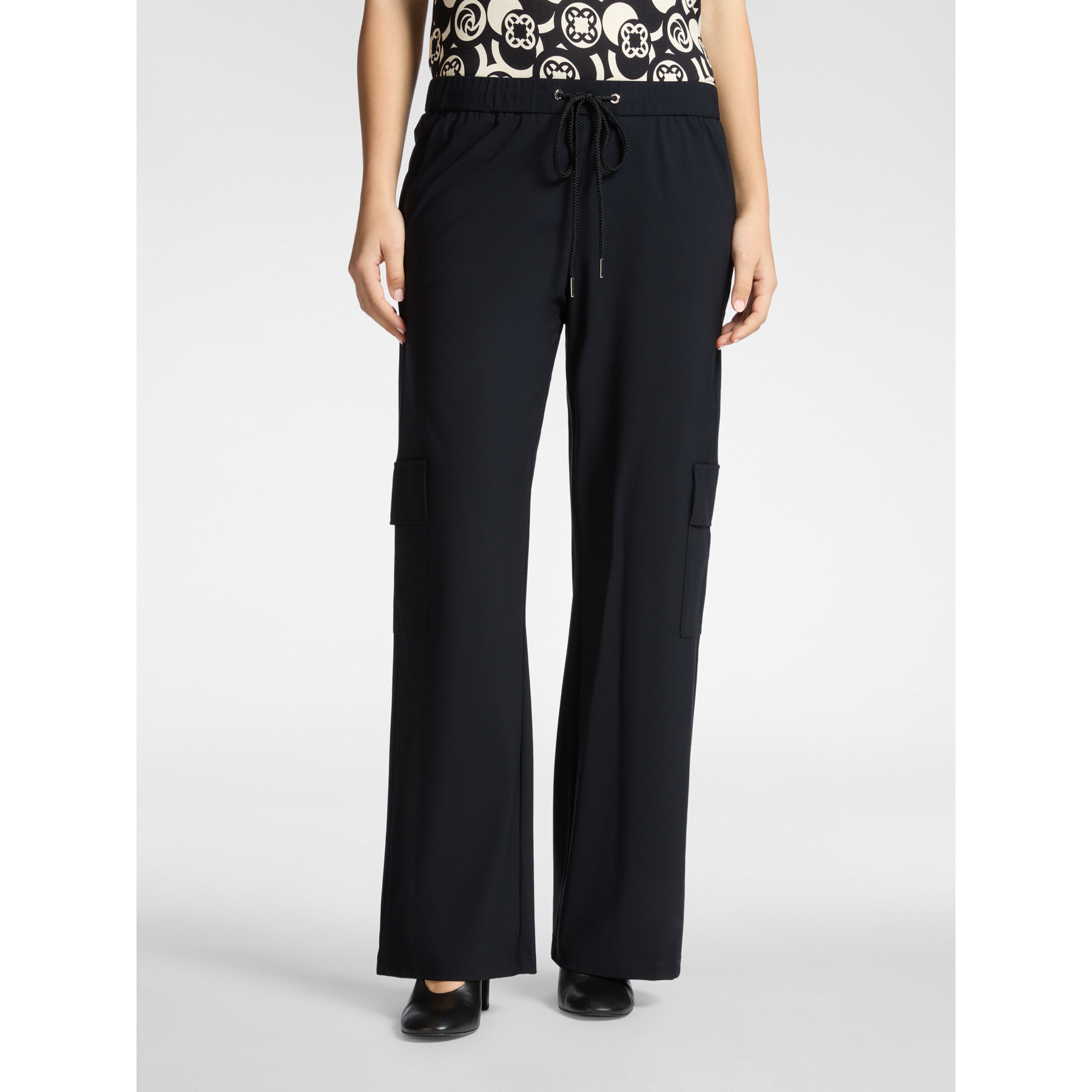 Elena Mirò - Pantalones cargo de jersey - Negro