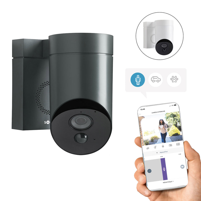 Outdoor Camera grise 2 - Caméra de surveillance extérieure wifi