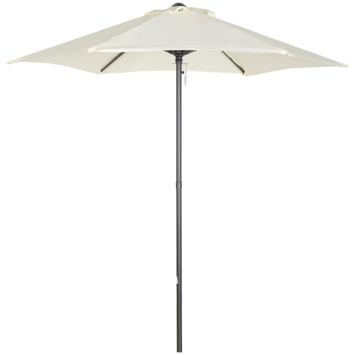 Sombrilla Jardín Ø2x2m Aluminio con Techo de Ventilación Poste Desmontable Beige