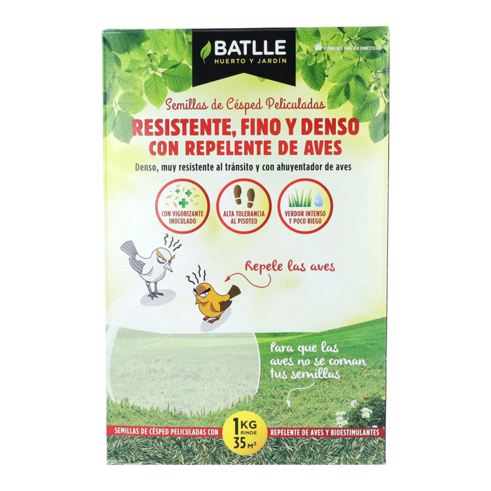 Semillas césped resistente fino y denso con repelente de aves Batlle 1kg