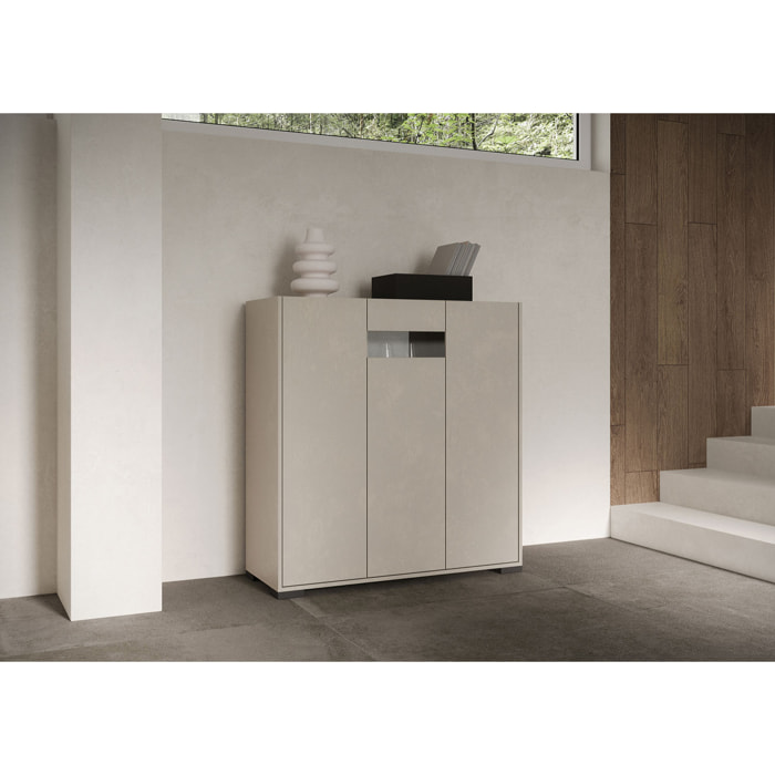Credenza alta 3 ante 100x35x110 cm Riflesso cashmere