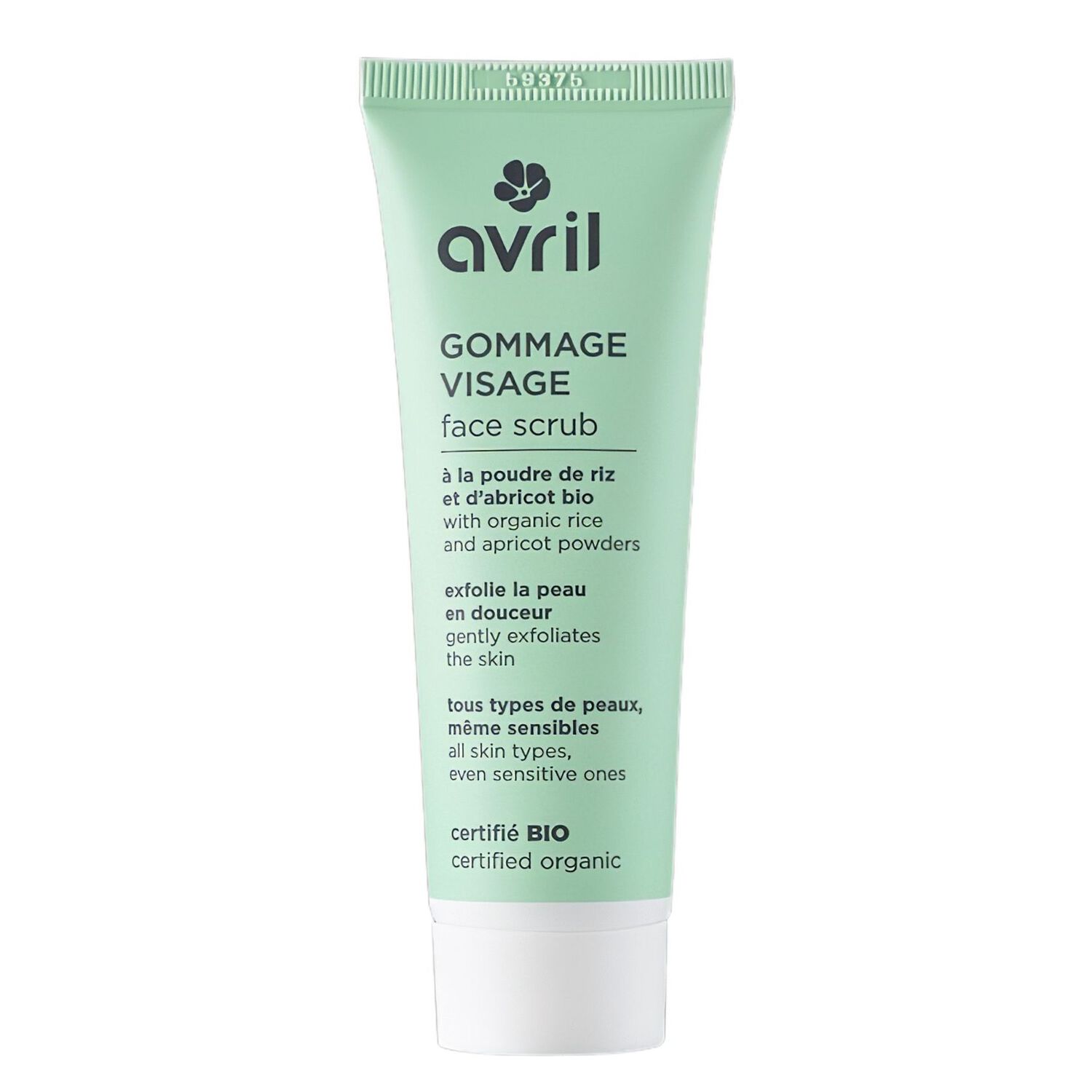 Gommage Visage - à la Poudre de Riz et Noyau d'Abricot Certifié Bio 50 ml