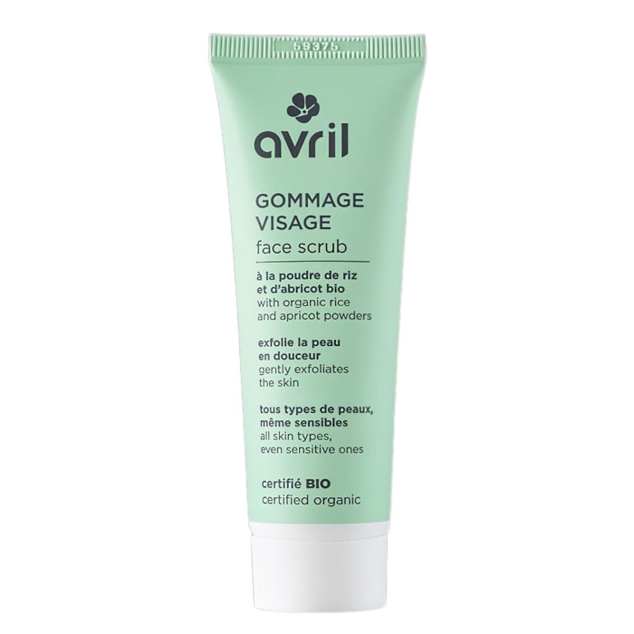 Gommage Visage - à la Poudre de Riz et Noyau d'Abricot Certifié Bio 50 ml