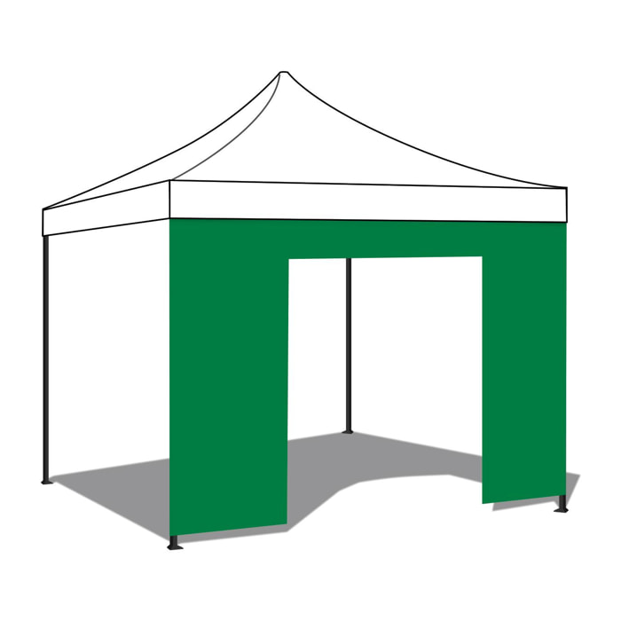 Telo porta per gazebo da giardino. Telo di ricambio in PVC con velcro. Colore Verde 300X200H cm