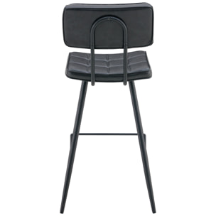 Lot de 2 tabourets de bar en simili noir FERNAND