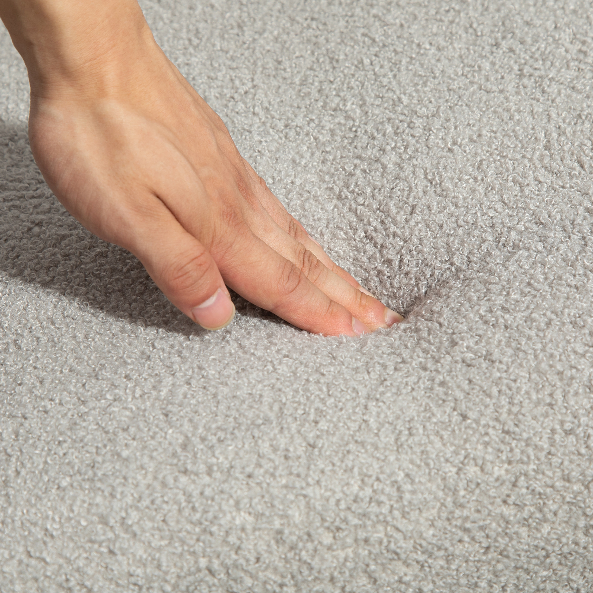 Mecedora Tapizada en Borreguito Silla Mecedora con Patas de Madera de Caucho y Reposabrazos Sillón Relax Carga 150 kg para Dormitorio Salón Gris