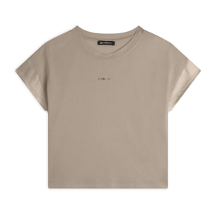 T-shirt corta in jersey con maniche effetto seta