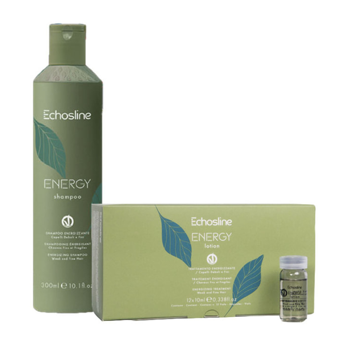 ECHOSLINE Kit Energy Shampoo 300ml + Fiale 12x10ml