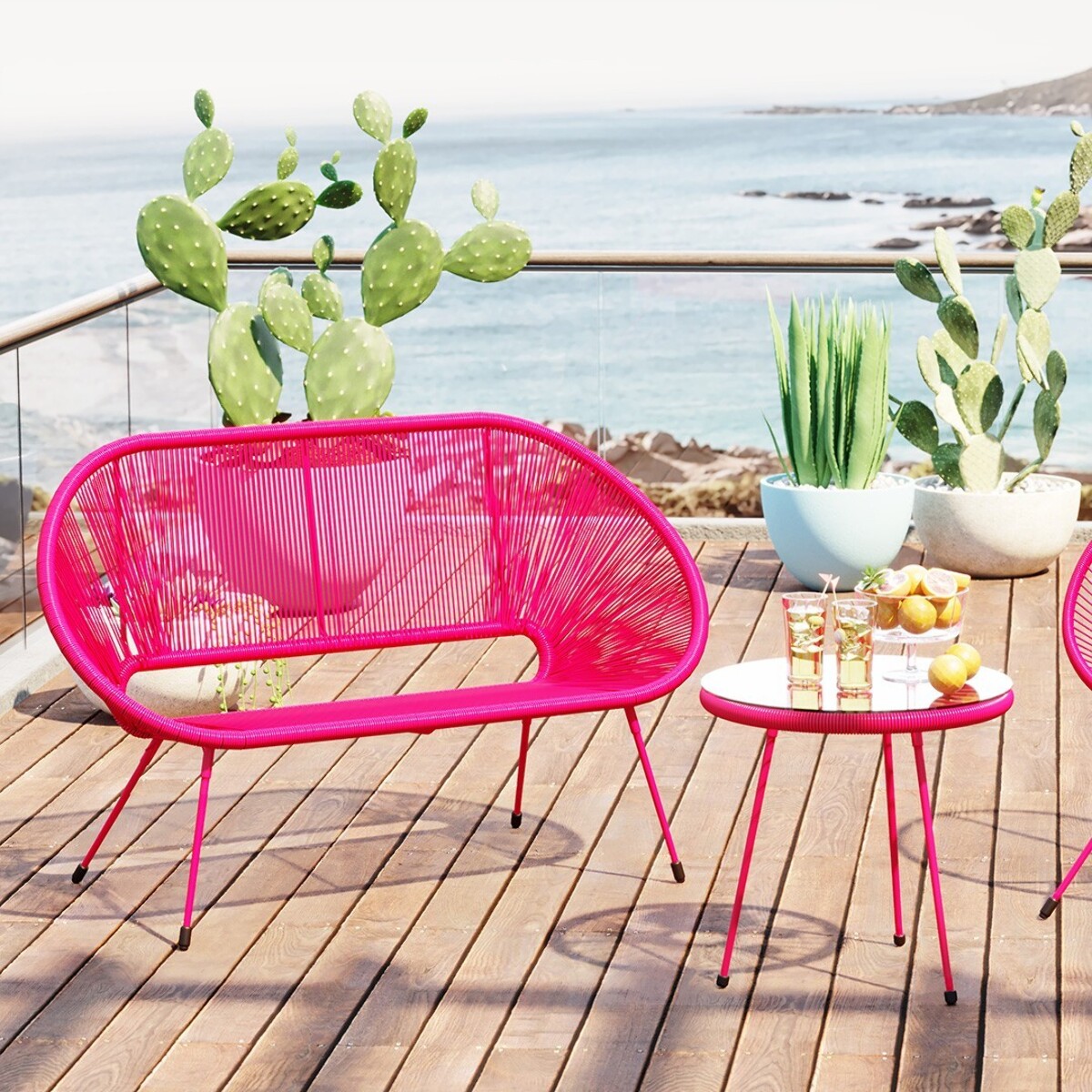 Banquette Acapulco Mono rose Kare Design