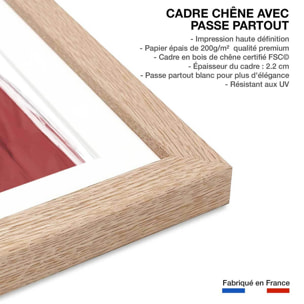 Affiche enfant lion  Affiche + cadre en bois - Chêne