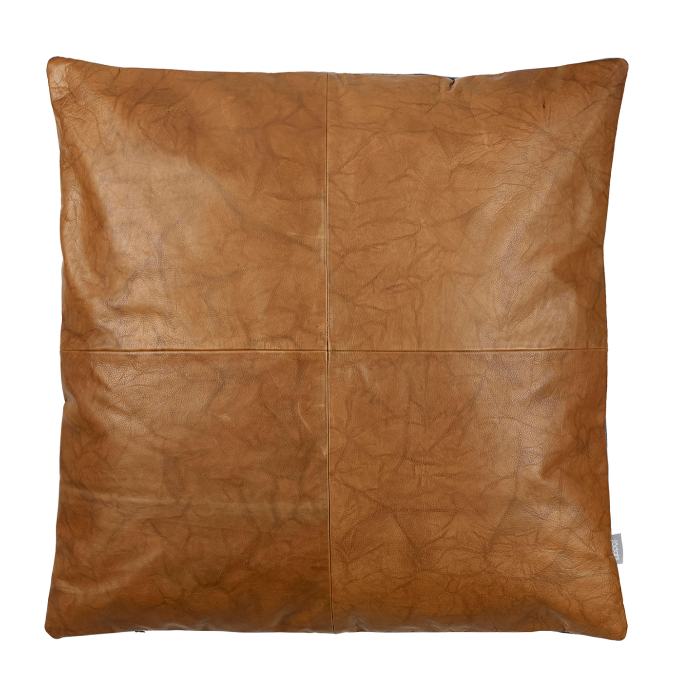 Coussin 60x60 Lodge leather Noir/Tobacco