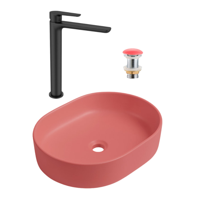 PixL 50x36,5x12 cm vasque à poser + Swiss Aqua Technologies Mood mitigeur lavabo XL + Ceramia PixL bonde (CEPX50PMSAT285C)