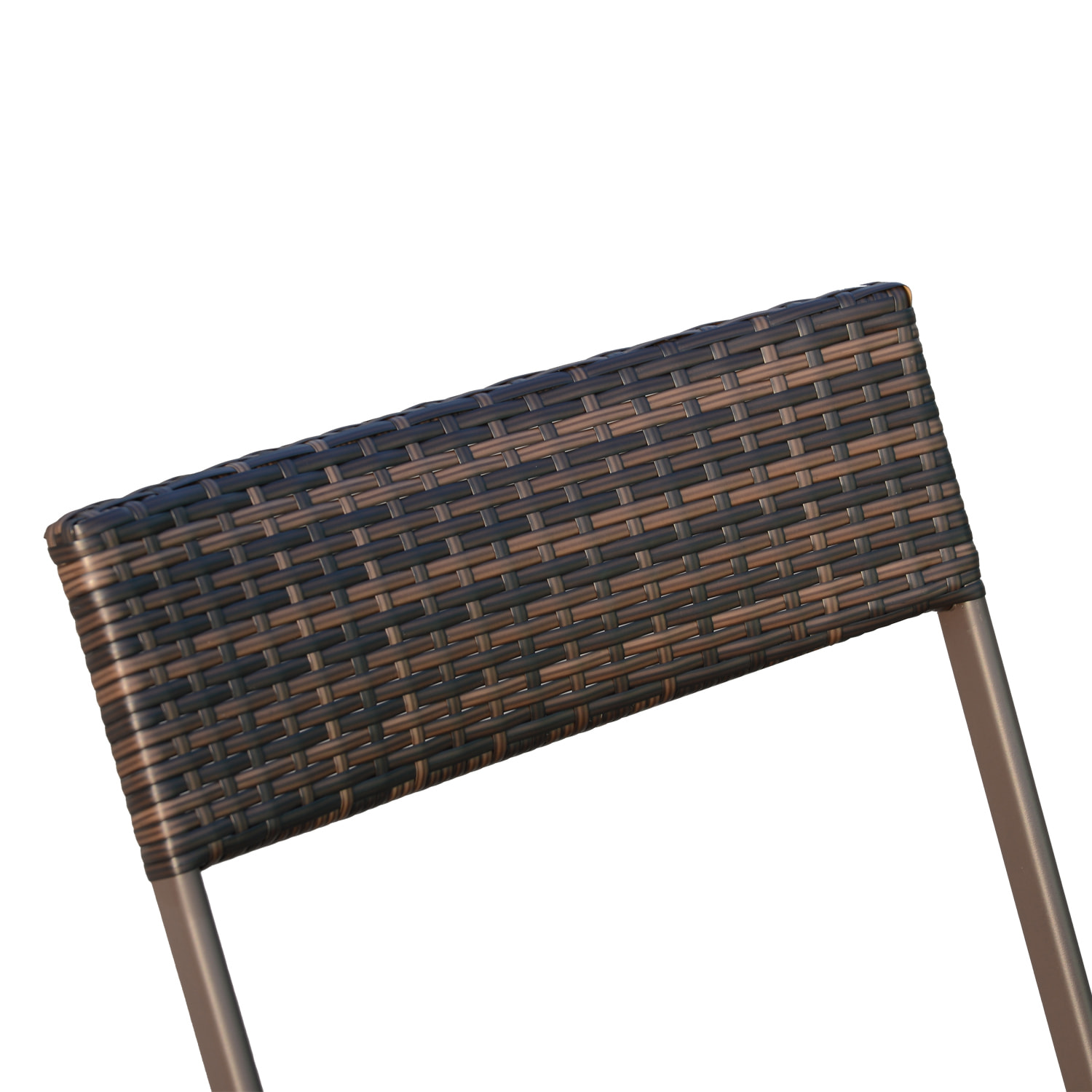 Ensemble meubles de jardin design table carré et chaises pliables résine tressée imitation rotin marron