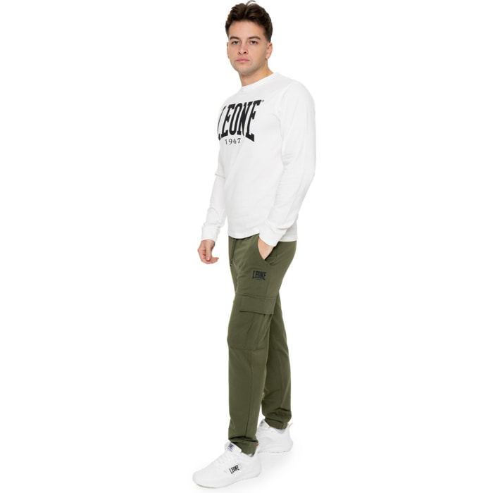 Pantalone sportivo invernale da uomo con polsino con logo piccolo "Basic"