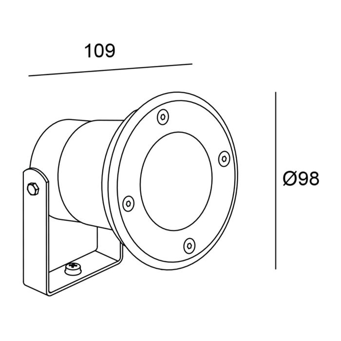 Forlight Post proyector para bombilla GU10 en color gris