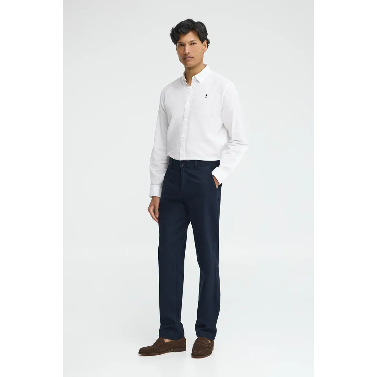 Pantaloni cotolino Belami blu marino dal fit regular con logo Polo Club