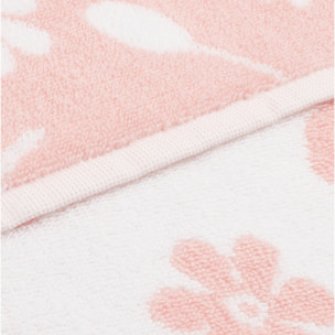Toalla poncho flores Kayla color rosa 100% Algodón