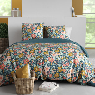 Parure housse de couette imprimé 100% coton - ondine