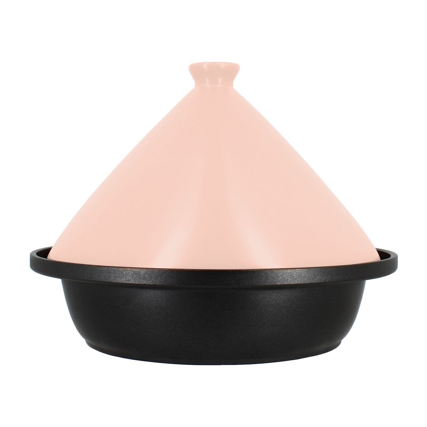 Tajine d24cm fond alu induction couvercle en céramique rose