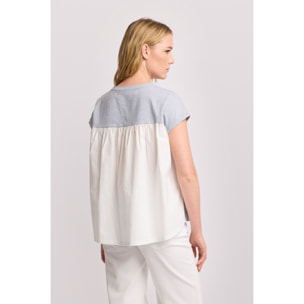 Kocca - T-shirt con taschino Donna, Tinta unita, Girocollo