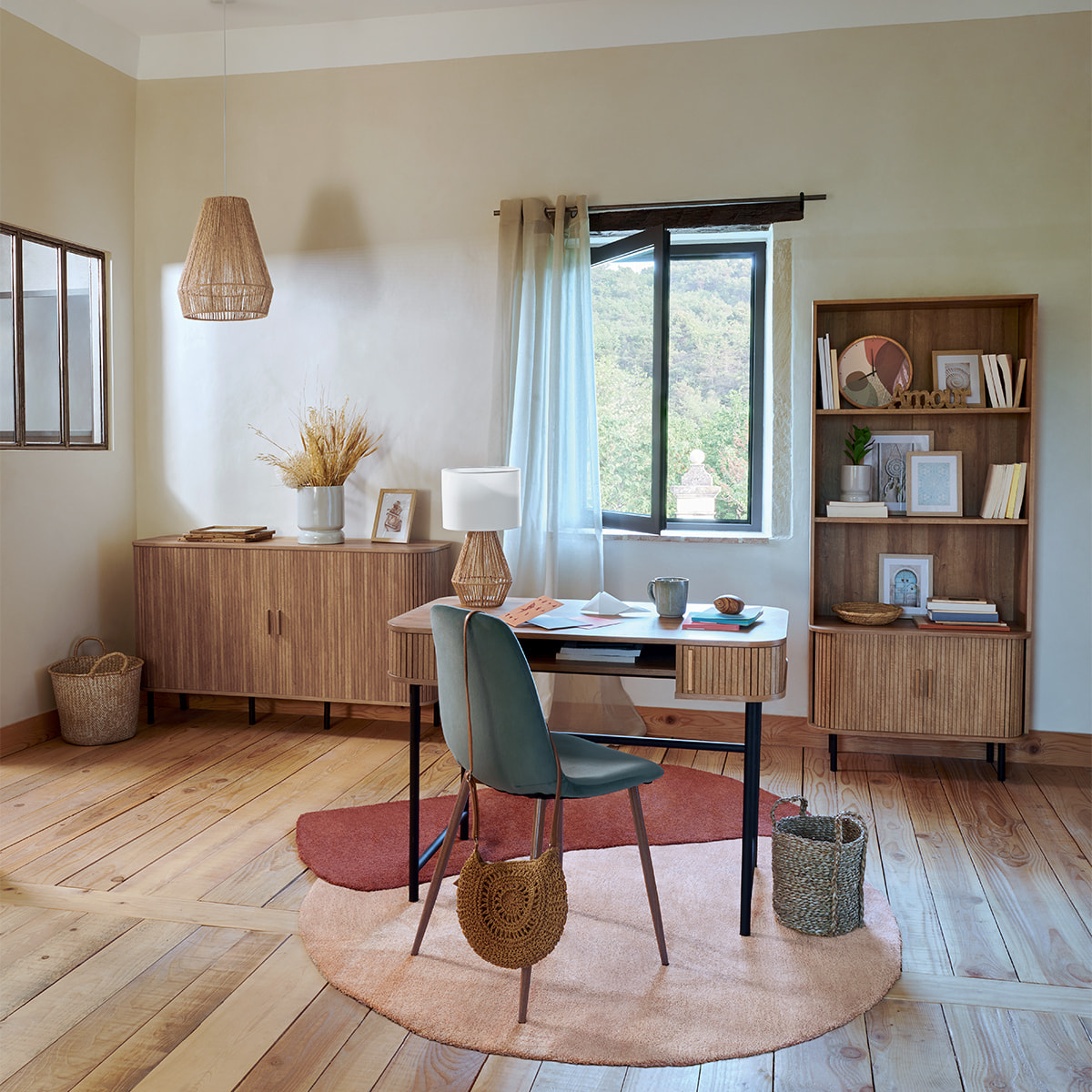 Bureau 2 portes "Colva" - naturel