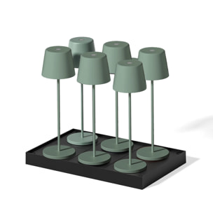 6 Lampes de table KELLY Vert H38cm + base de chargement