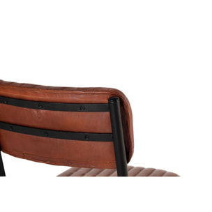 Set de 2 Sillas - Piel y Metal - 82x43x55cm