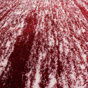 Oslo - tapis de salon abstrait design moderne à poils longs rouge