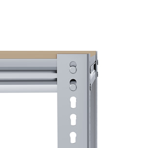 Banco Tavolo Da Lavoro Senza Bulloni In Acciaio Metallo e MDF Portata Fino a 1200 Kg Con 2 Ripiani Regolabili Garage Officina Cantina 96 x 120 x 60 cm