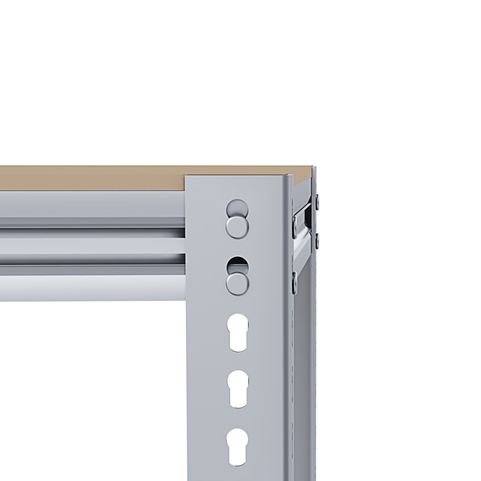 Banco Tavolo Da Lavoro Senza Bulloni In Acciaio Metallo e MDF Portata Fino a 1200 Kg Con 2 Ripiani Regolabili Garage Officina Cantina 96 x 120 x 60 cm