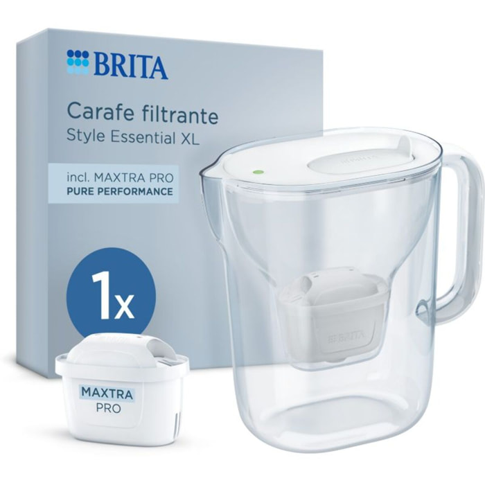 Carafe filtrante BRITA Essential XL blanc + 1 cartouche Maxtra Pro