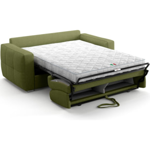Canapé capitonné convertible 3 places en tissu chenille - ouverture express - CASSIAN