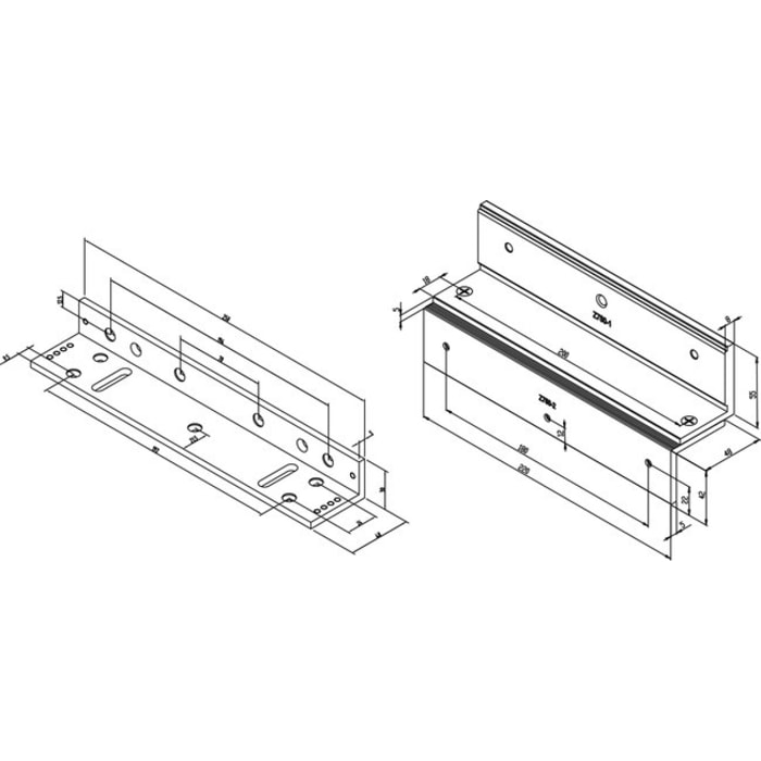 Equerre de fixation L+Z EFF EFF pour vantail 300 kg - LZ300