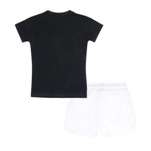 Conjunto niña con camiseta de algodón Leone Rainbow y pantalón corto