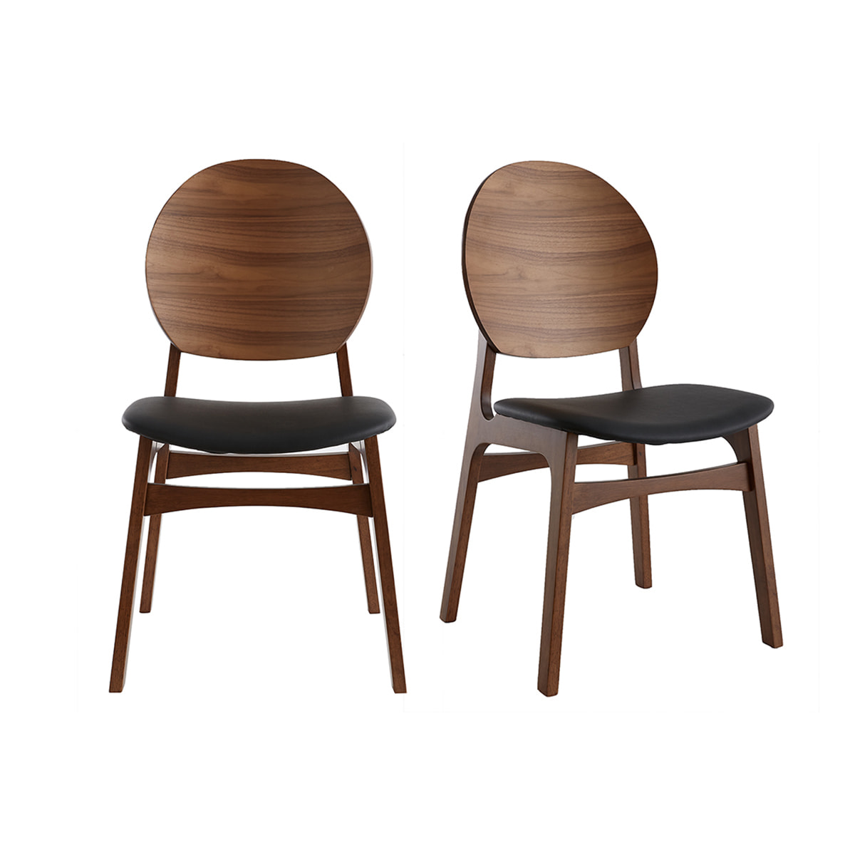 Chaises noires et bois foncé (lot de 2) ELTON