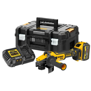 Meuleuse 18V 125 mm XR Brushless - DEWALT - avec 1 batterie 18V 6Ah - chargeur - coffret - DCG409T1-QW