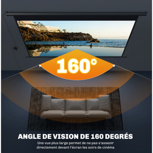 Écran de projection motorisé home-cinéma format 16:9 120 pouces 4K HD avec télécommande noir