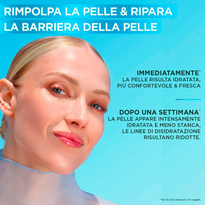 Crema Giorno Idratante Rimpolpante Hyaluron Gel Barrier Repair per Pelli Sensibili Ripara la Barriera Cutanea Idratazione 48H - Barattolo da 50ml