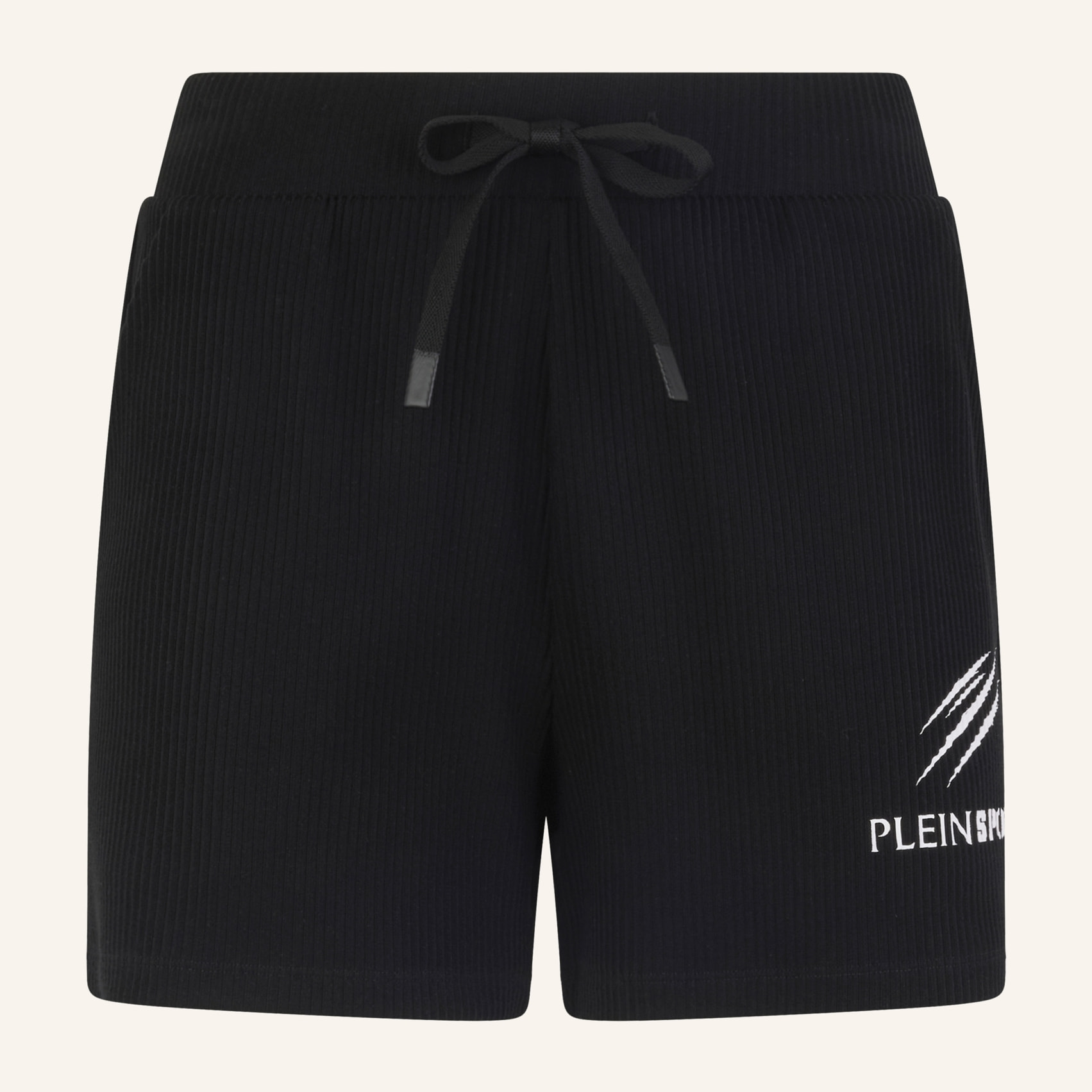 PLEIN SPORT Ribbed Loose Fit Shorts Scratch